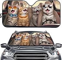 Vista 35 de SEANATIVE Parasol para ventana frontal con bandera estadounidense negra, para mujeres y hombres, bloqueo de calor, para la mayoría de automóviles