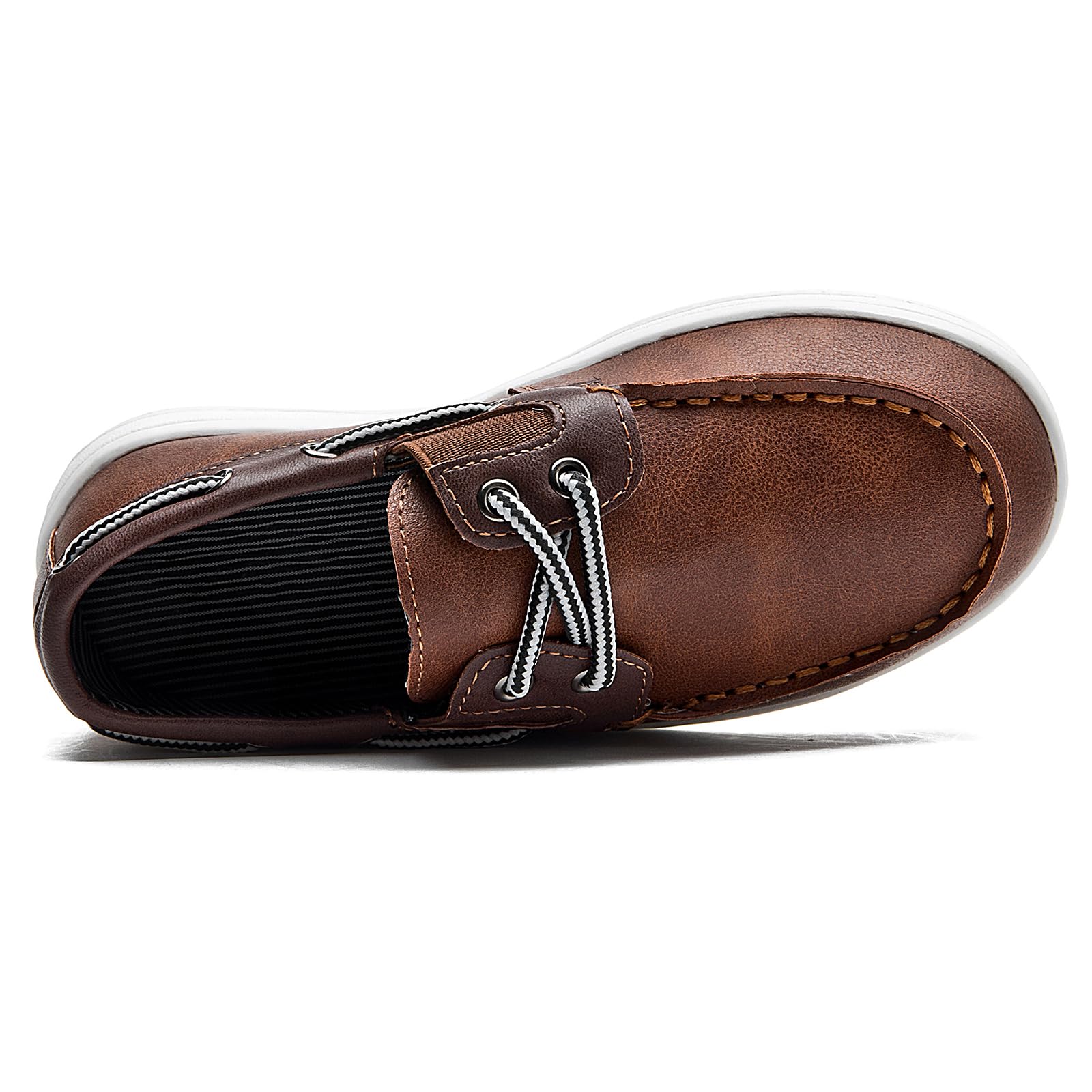 DADAWEN Classique Loafers Mocassins Garçon Chaussures Bateau à Lacets,Chaussure d'uniforme Scolaire Garçon