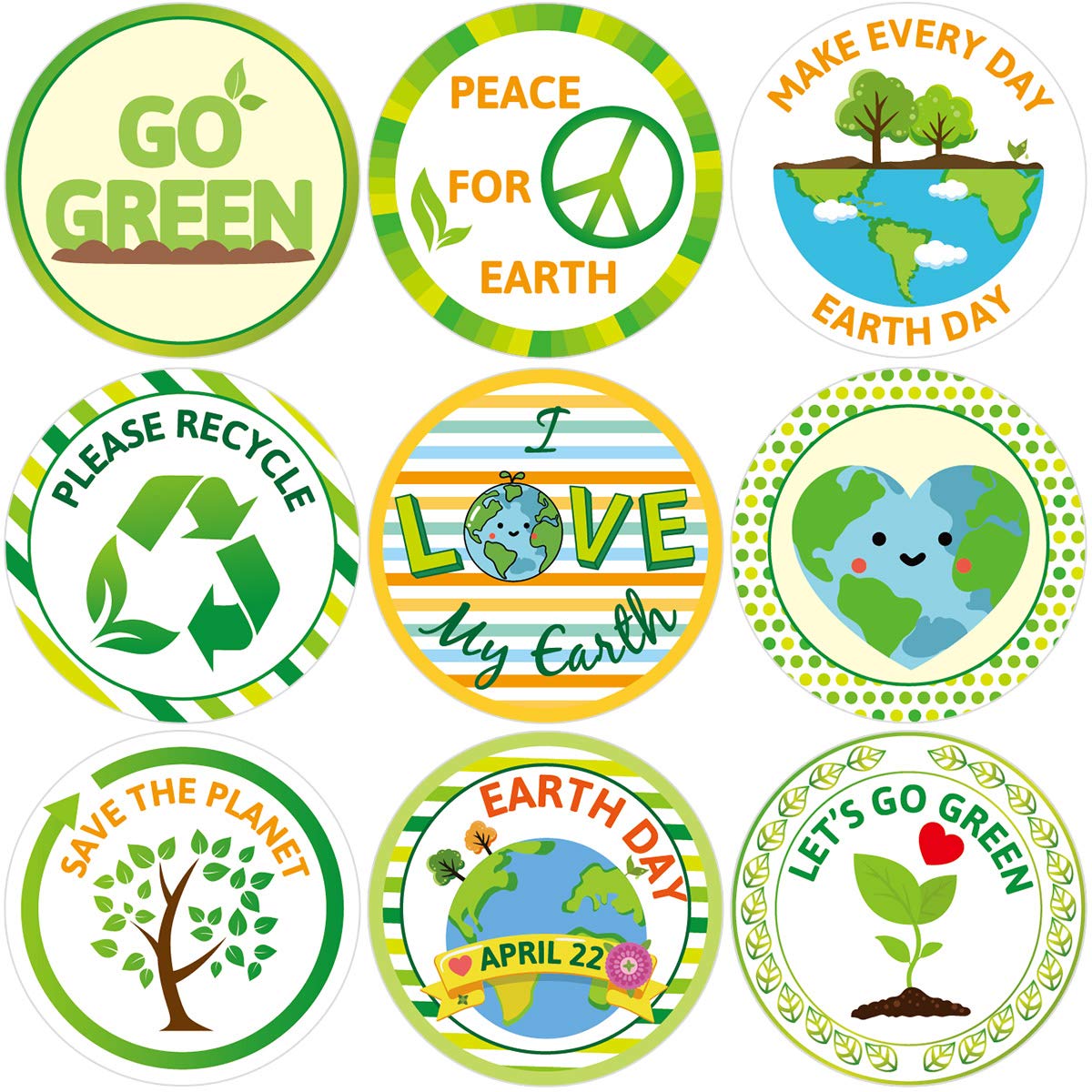 Save The Earth Stickers for Kids 500 Pcs Perforated Roll Sticker Classroom Earth Day