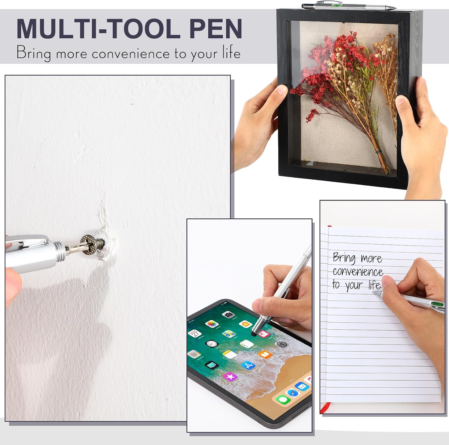 24 Pcs Waterproof Notebook with Multitool Pen Set Include 3 x 5 Top Spiral Pocket Notepad and Gift Tool Pen Back to School Supplies, Outdoor Activities Supplies Employee Appreciation Gifts(Grey)