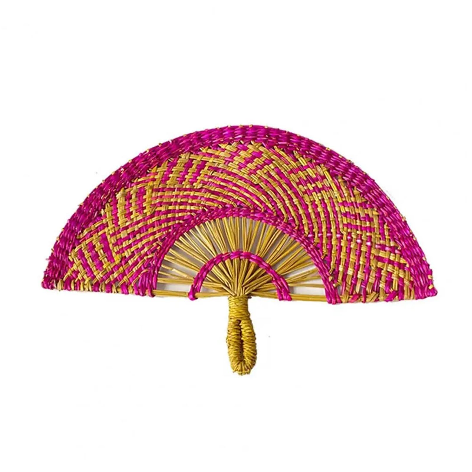 MDSRFGN Handcraft Straw Fan Hand-woven Straw Fan Decorative Handmade Semicircular Woven Weaving Sea Grass Raffia Palm Leaf Handheld