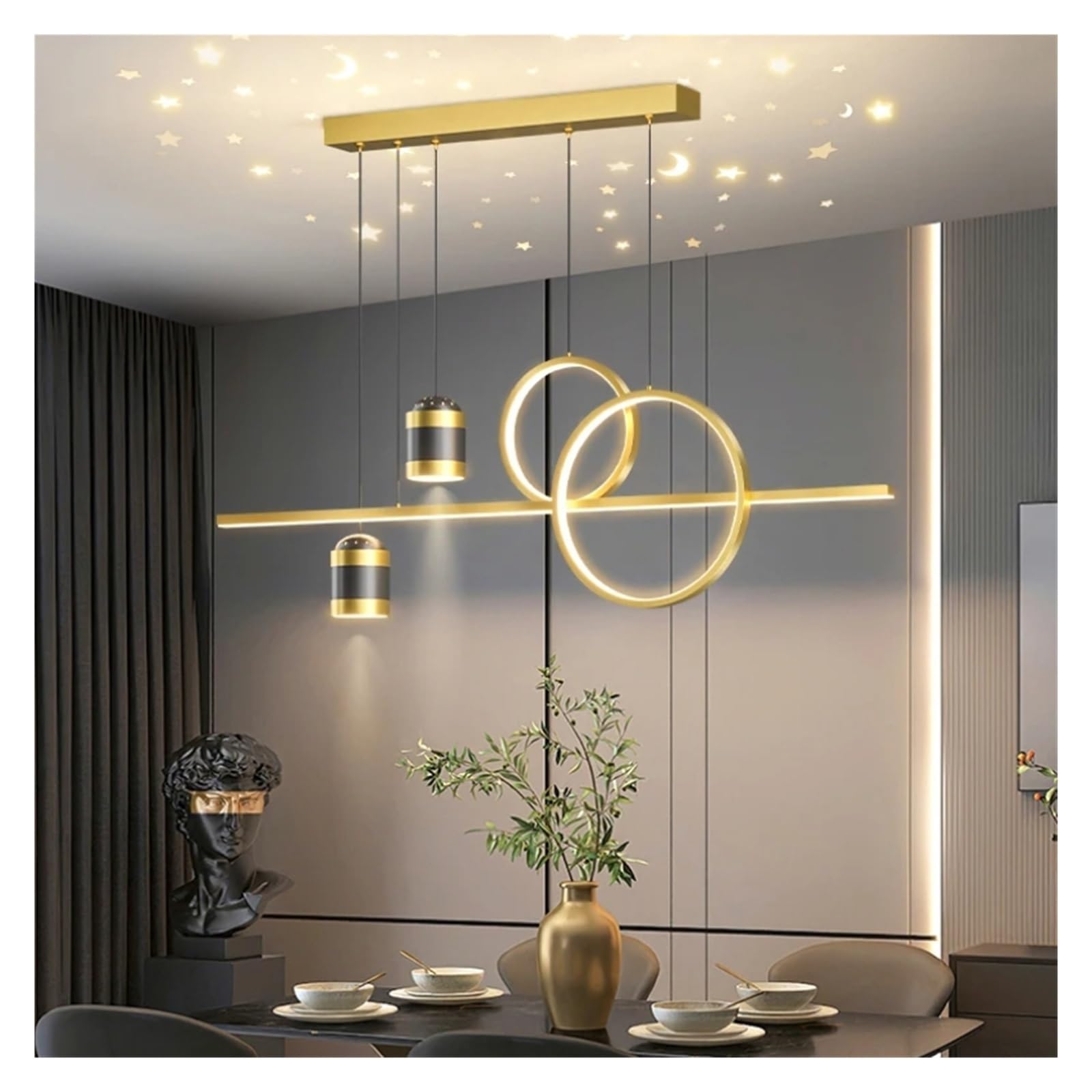 Suspension LED à gradation lumineuse pour un éclairage de salon sur mesure