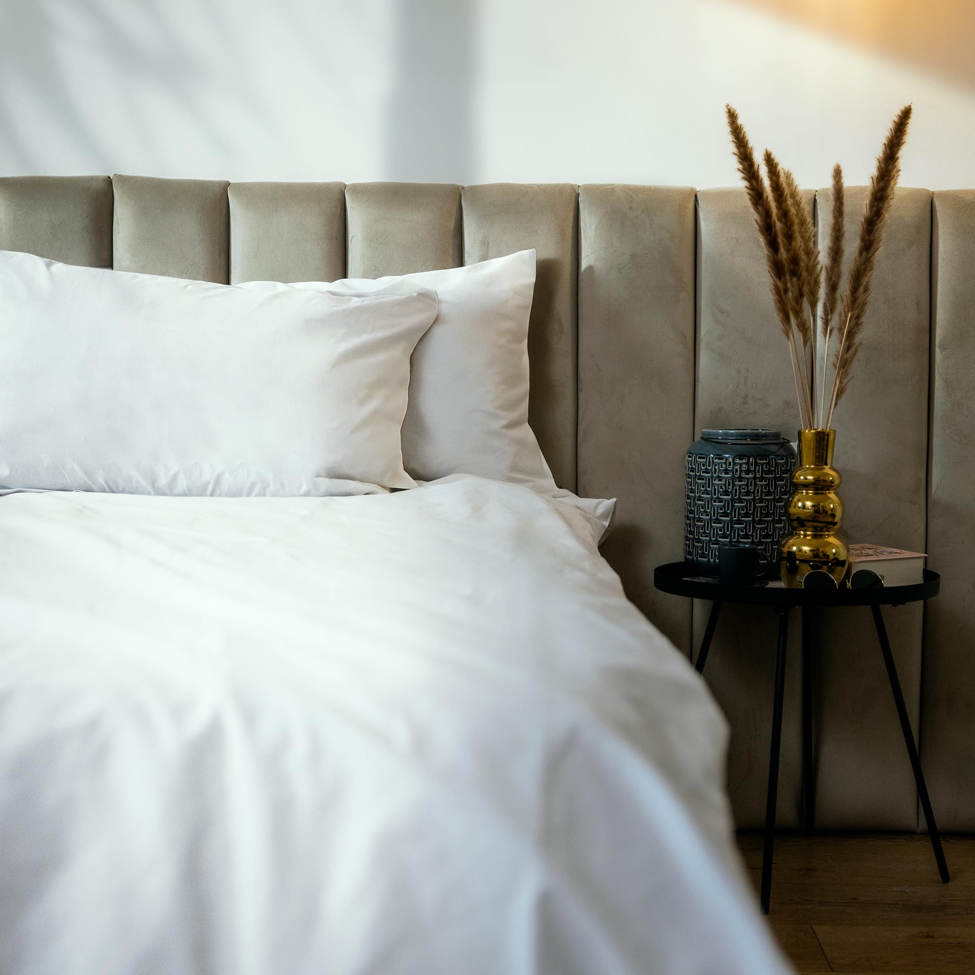 BLUMIS® Ropa de cama de percal 100% algodón Ökotex (blanco, 155 x 200 cm | 80 x 80 cm)