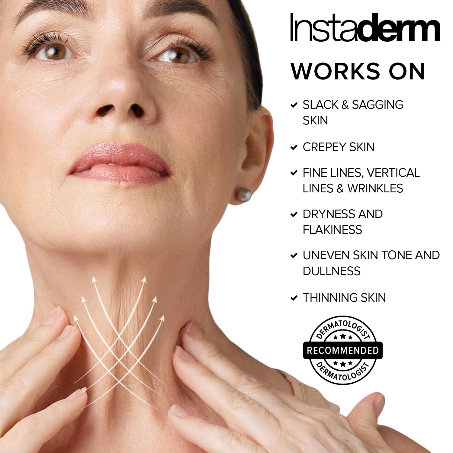 Neck and Décolleté Firming Cream – Tightening & Lifting Treatment for Crepey, Wrinkles, sagging Skin & Vertical Lines. Anti-Aging Peptide Formula to Boost Hydration & Collagen in the Skin.
