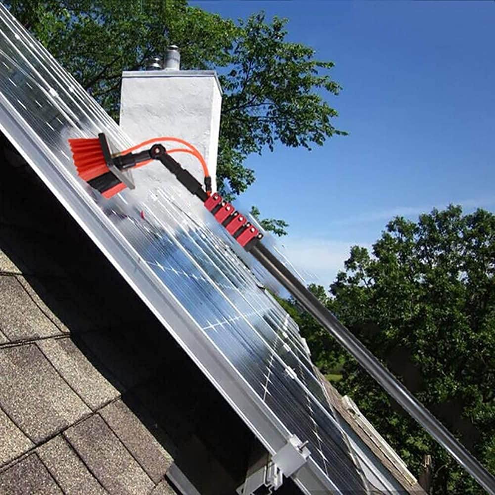 GTHTUHFD Telescopic Solar Panel Cleaning Brush Kit, Photovoltaic Panel Cleaner Tool Window Glass Cleaning Brush With Sprayer Water Fed Pole/10.8M/36Ft,36ft/10.8m