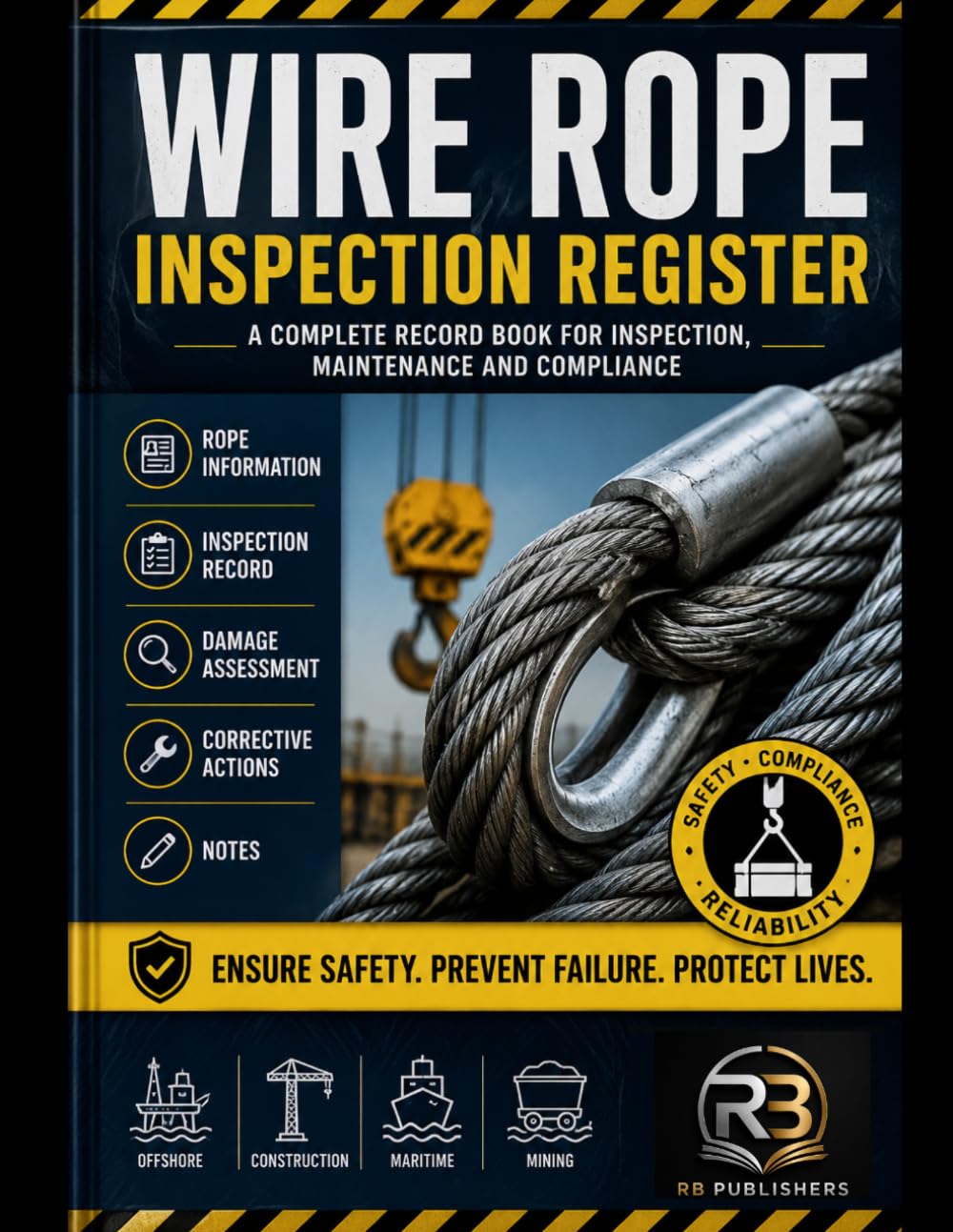 Wire Rope Inspection Register: Wire Rope Inspection & Maintenance Register: Professional Record Book for Crane Ropes, Lifting Equipment, Damage ... Compliance Tracking & Audit Readiness