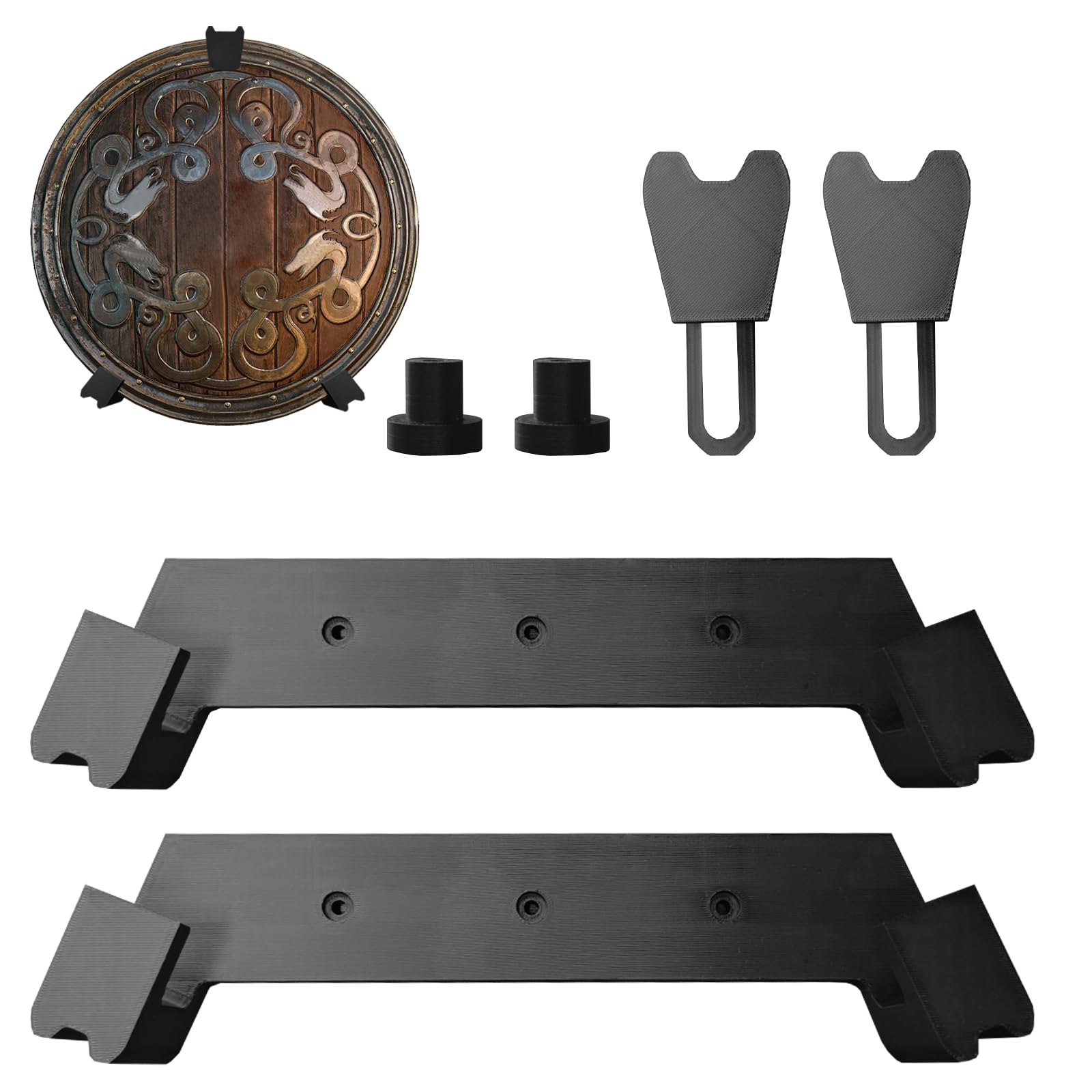 Shield Wall Mount Display Shelf, Shield Horizontal Wall Mount Organizer, Adjustable Wall Mounted Shield Display Bracket, Wall Display Shelf For Collectibles, Accommodates Shields Of Different
