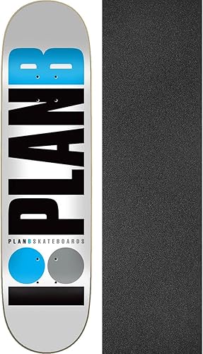 Miniatura 1 de Plan B Skateboards Team - Tabla de patineta azul  8.25 x 32.125 pulgadas con cinta de agarre negra mágica negra, paquete de 2 artículos