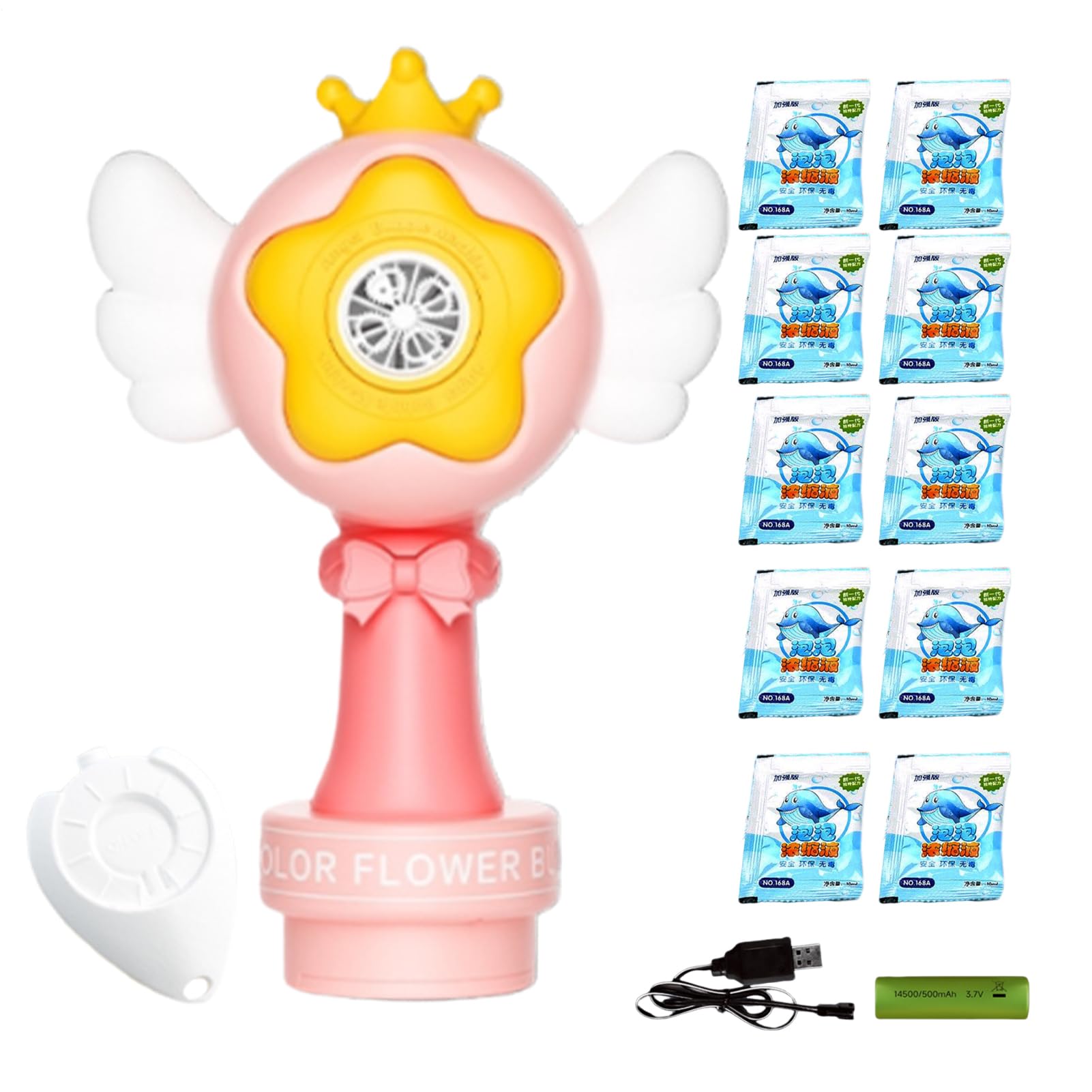 Machine à bulles pour bain et extérieur rechargeable avec LED - 8