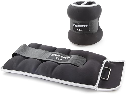 RitFit Pesas de muñeca para tobillo (1 par) de 1 1.5 2 3 4 5 libras cada una con correa totalmente ajustable para brazos, manos y piernas, lo mejor