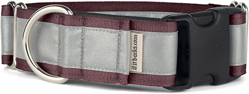 If It Barks - Collar Martingala reflectante de 1.5 pulgadas con hebilla a presión rápida para perros - Ajustable - Fabricado en Estados Unidos -