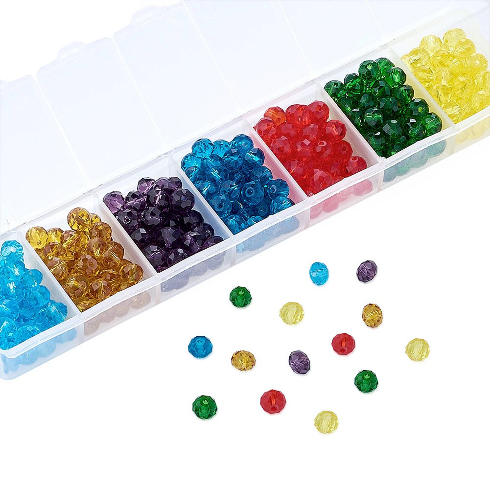 PH PandaHall 24 Colore 6mm Perline di vetro, 1440 pezzi perline sciolte distanziatore rotondo bianco nero per braccialetti, creazione di gioielli con orecchino di collane