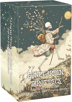 Han Yu Bowen Bone Garden Tarot Deck Vintage Botanical Tarot Cards with Skull & Floral Art, 78 Card Deck for Intuition, Reflection & Daily Guidance, Aesthetic Spiritual Gift for Beginners & Readers