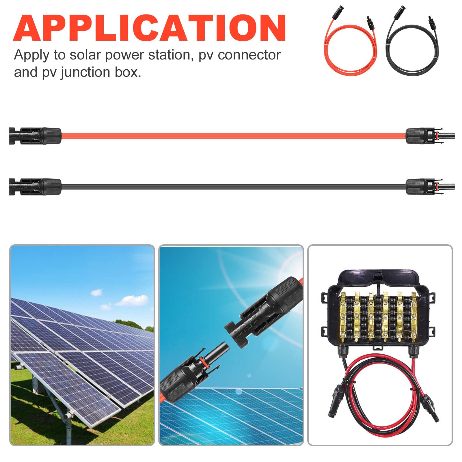 Solarmodul-Verlängerungskabel 9,2 M – 10 AWG, Mit Doppeldraht-Buchse/Stecker, Für Wohnmobil & Haus