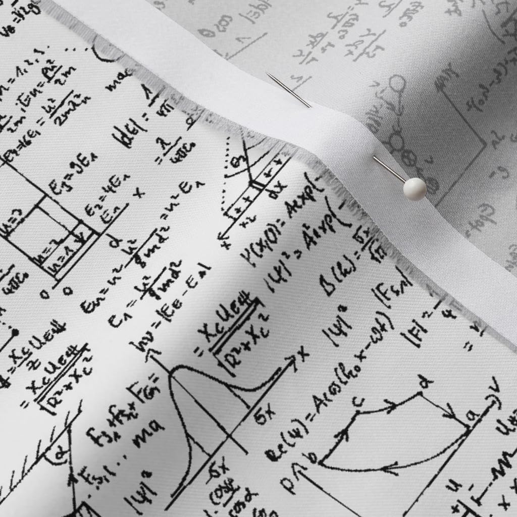 Spoonflower Fabric - Equations Geometry Math Mathematics Education Teacher Scientist Stem Printed on Organic Cotton Sateen Fabric by The Yard - Sewing Quilting Apparel Home Decor