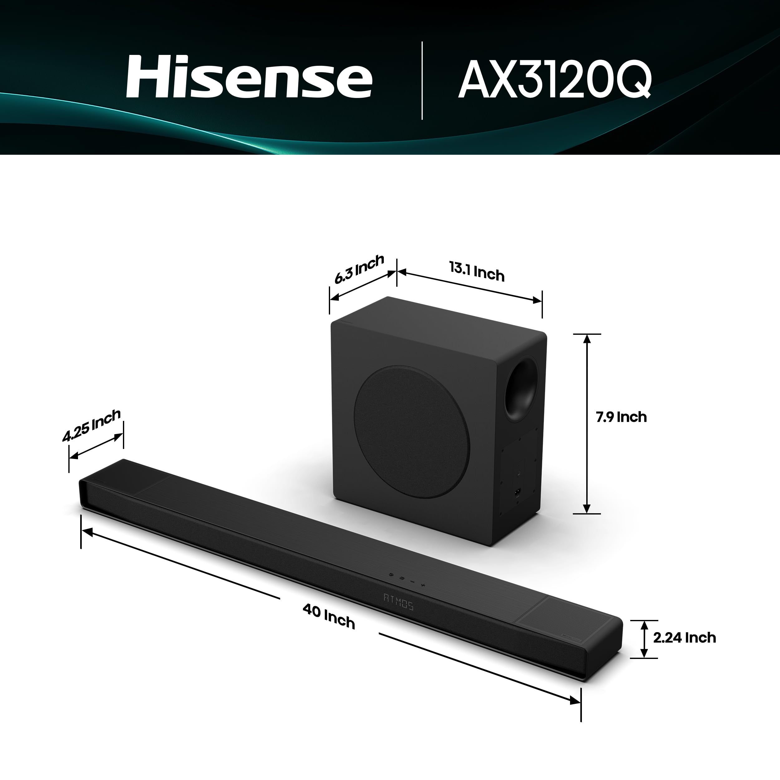 Amazon.com: Hisense AX3120Q 3.1.2ch Soundbar with Wireless