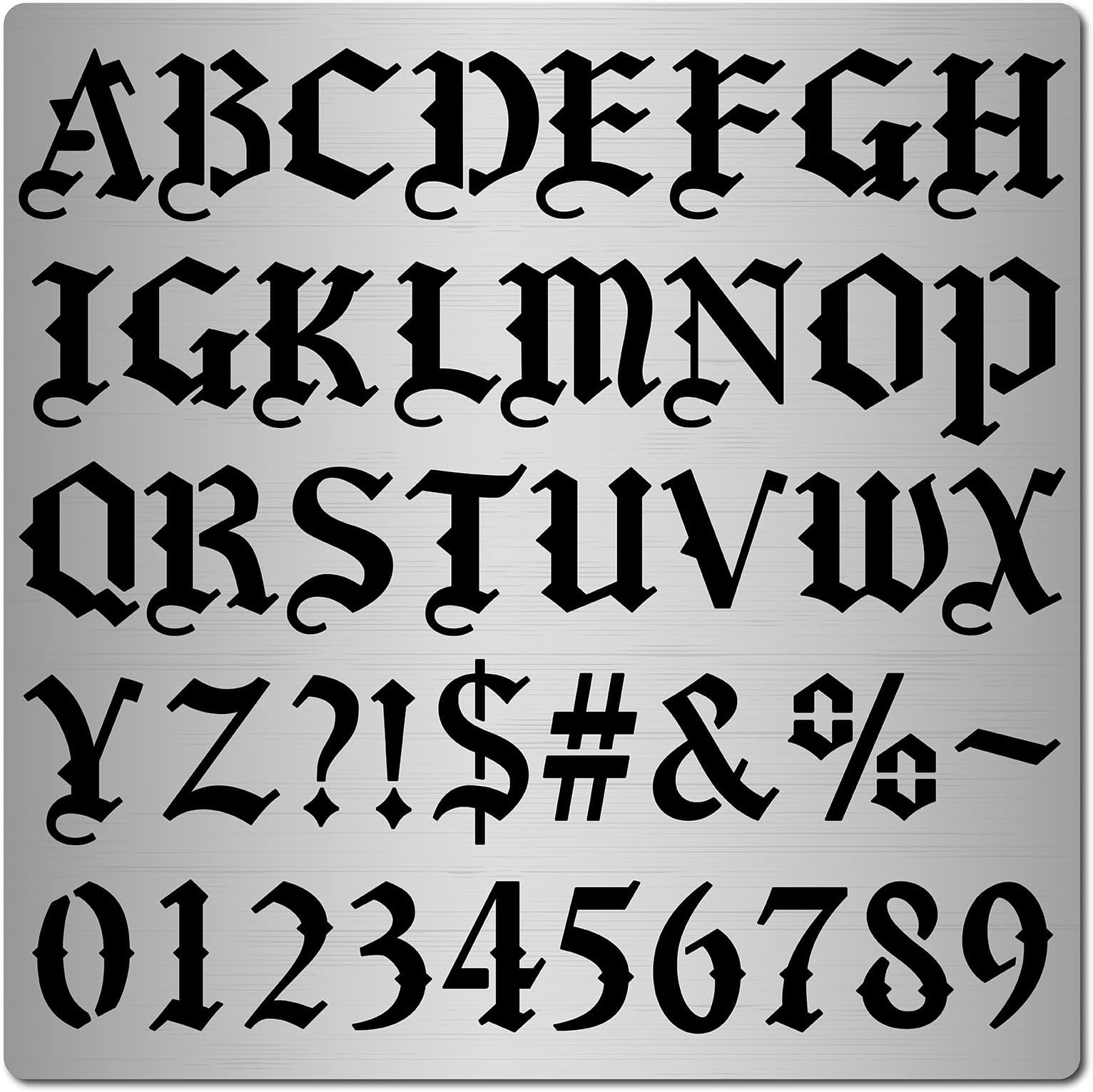 GORGECRAFT 16 cm Metal Gothic Police Lettering Stencil Metal Alphabet for Painting Pyrography on Wood Letters Template Stencil Journal Stencils Creative Hobbies Vintage Figure, 24 mm High