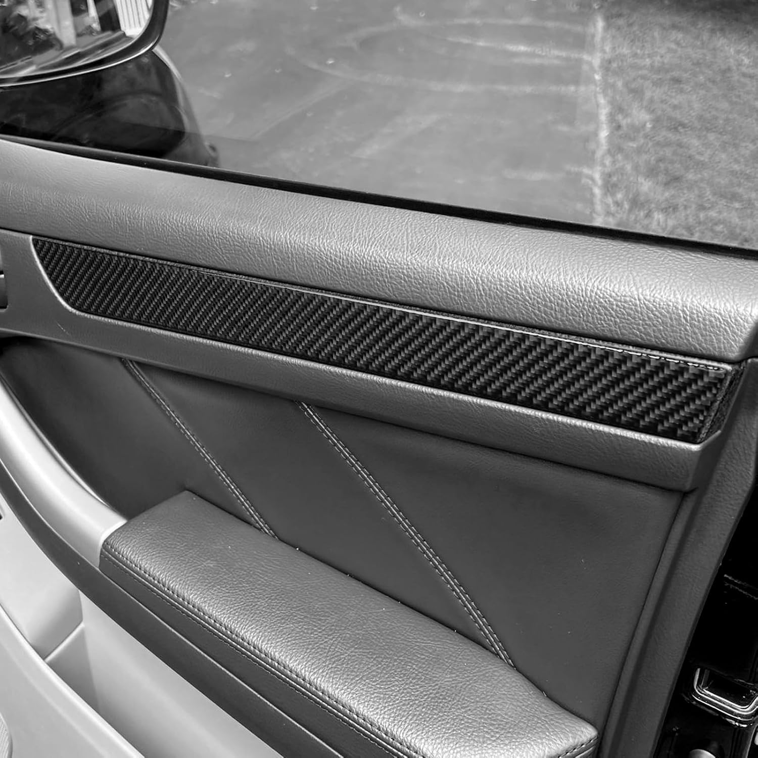 Black Real Carbon Fiber Car Inner Door Panel Anti-Scratch Decorative Strip Trim Sticker Compatible with Toyota 4Runner 4 Runner(N210)2003 2004 2005 2006 2007 2008 2009 SR5/Sport Edition/Limited