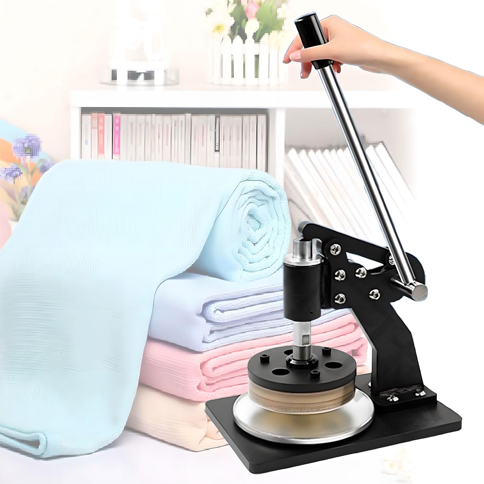 MYUYEE Round Fabric Sample Cutter, Hand Pressure Sampling Knife for 100 Sqcm Round Cloth Disk, Cutting Thickness 0.1-10mm, for Textile, Carpet, Leather