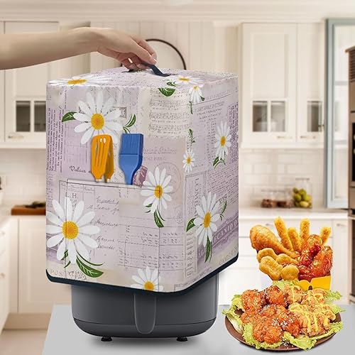 Miniatura 5 de Cubierta de protección contra el polvo, freidora de aire, notas musicales, fundas impresas para freidora de aire para exteriores, se adapta a