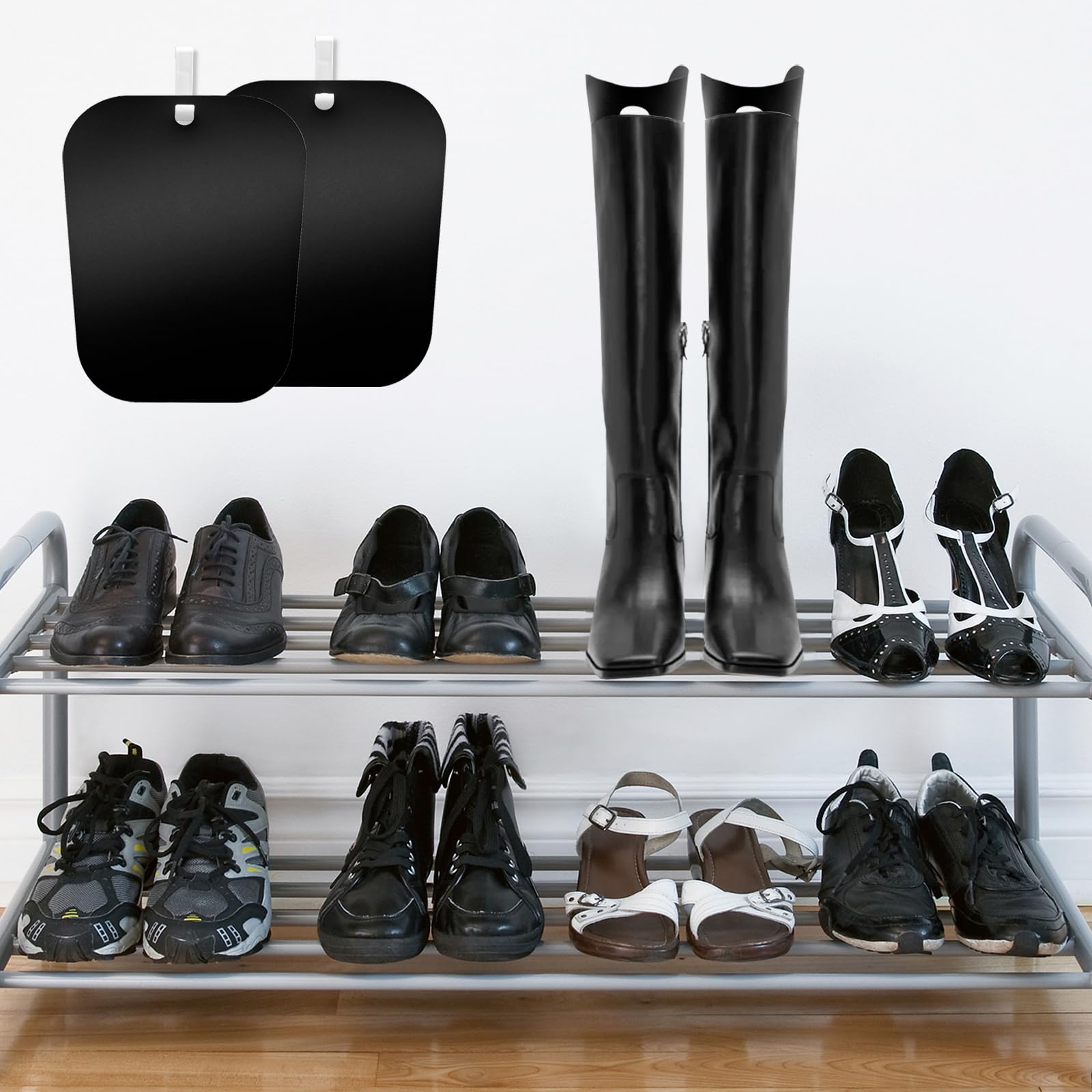 10 tensores de botas de plástico para mujer, insertos de forma de botas altas, insertos negros en forma de botas, soporte para botas para hombre y mujer