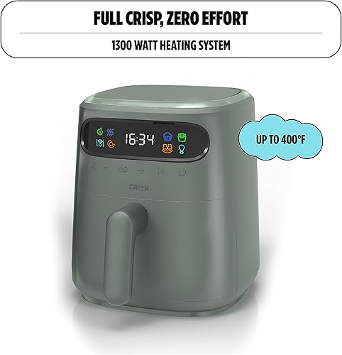 Miniatura 9 de CRUX x Marshmello - Freidora de aire digital de 8.0 cuartos de galón con tecnología TurboCrisp, control de temperatura de pantalla táctil,