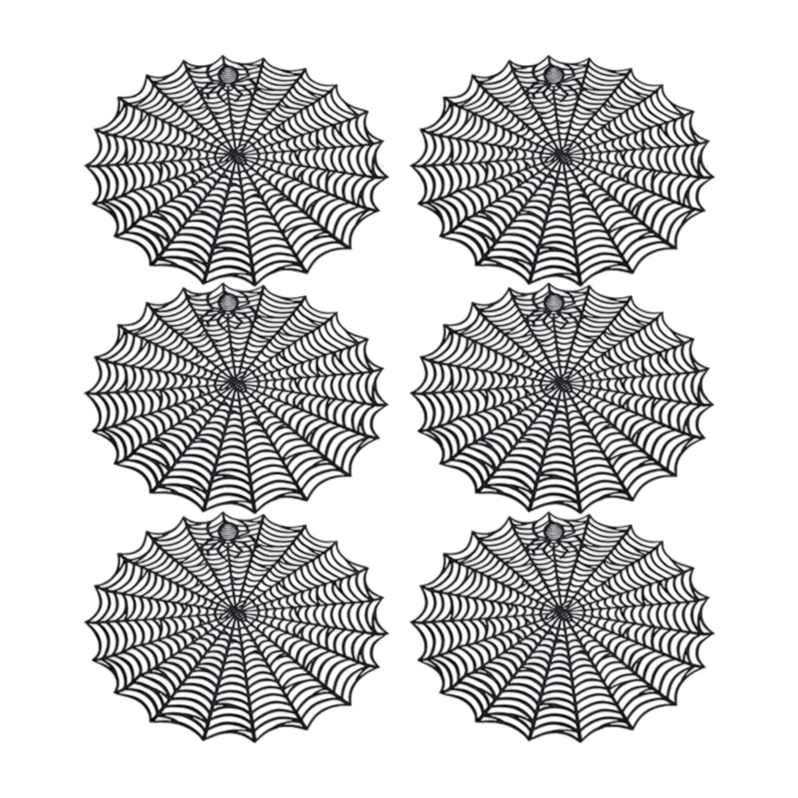 Lerpwige Halloween Spiderweb PVC Placemats Mats For Parties Dining & Home Decor PVC Halloween Dinner Table Mats