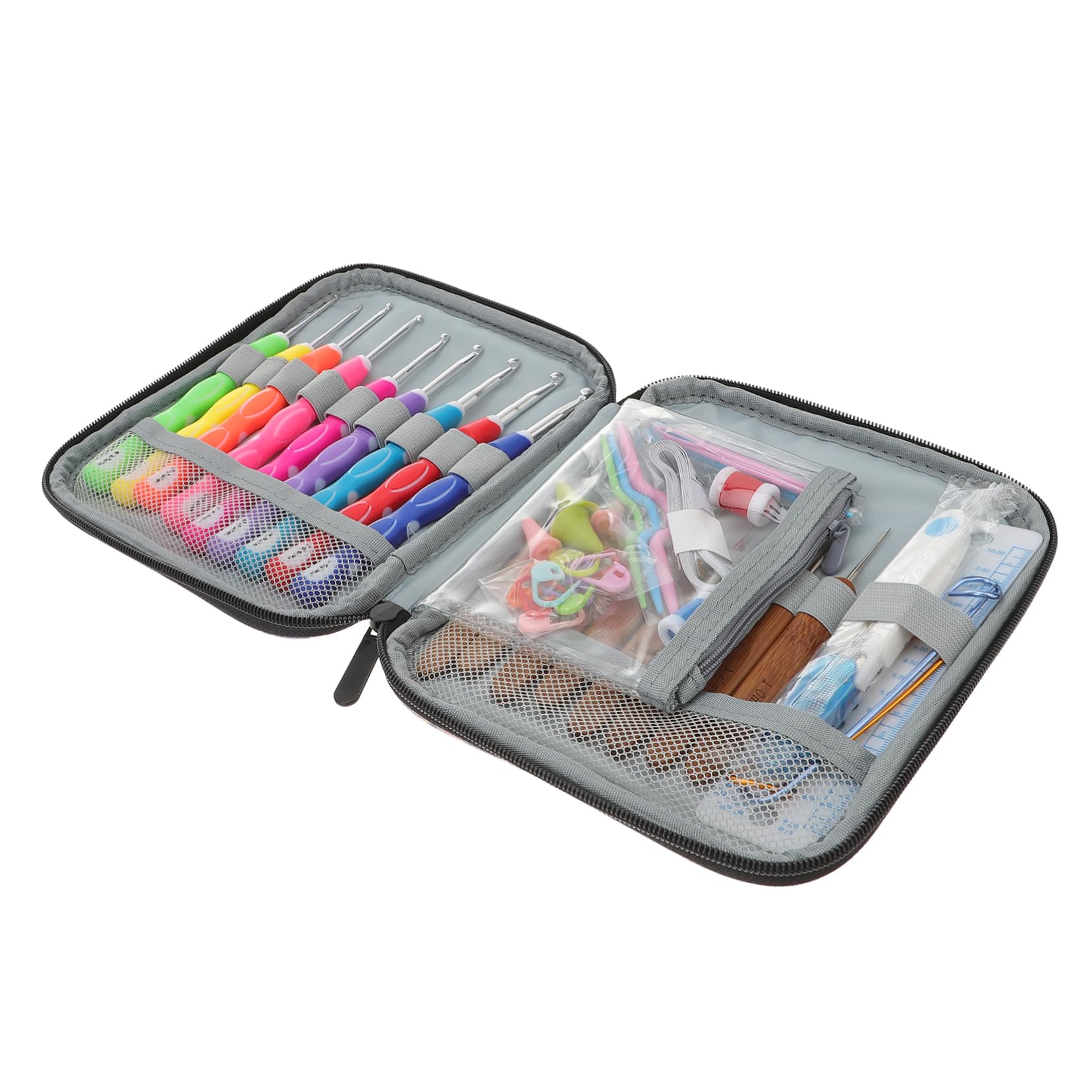 1 Ensemble Kit de Crochet Diy avec Aiguilles à Souple Accessoires Sac de Transport Parfait pour Débutants