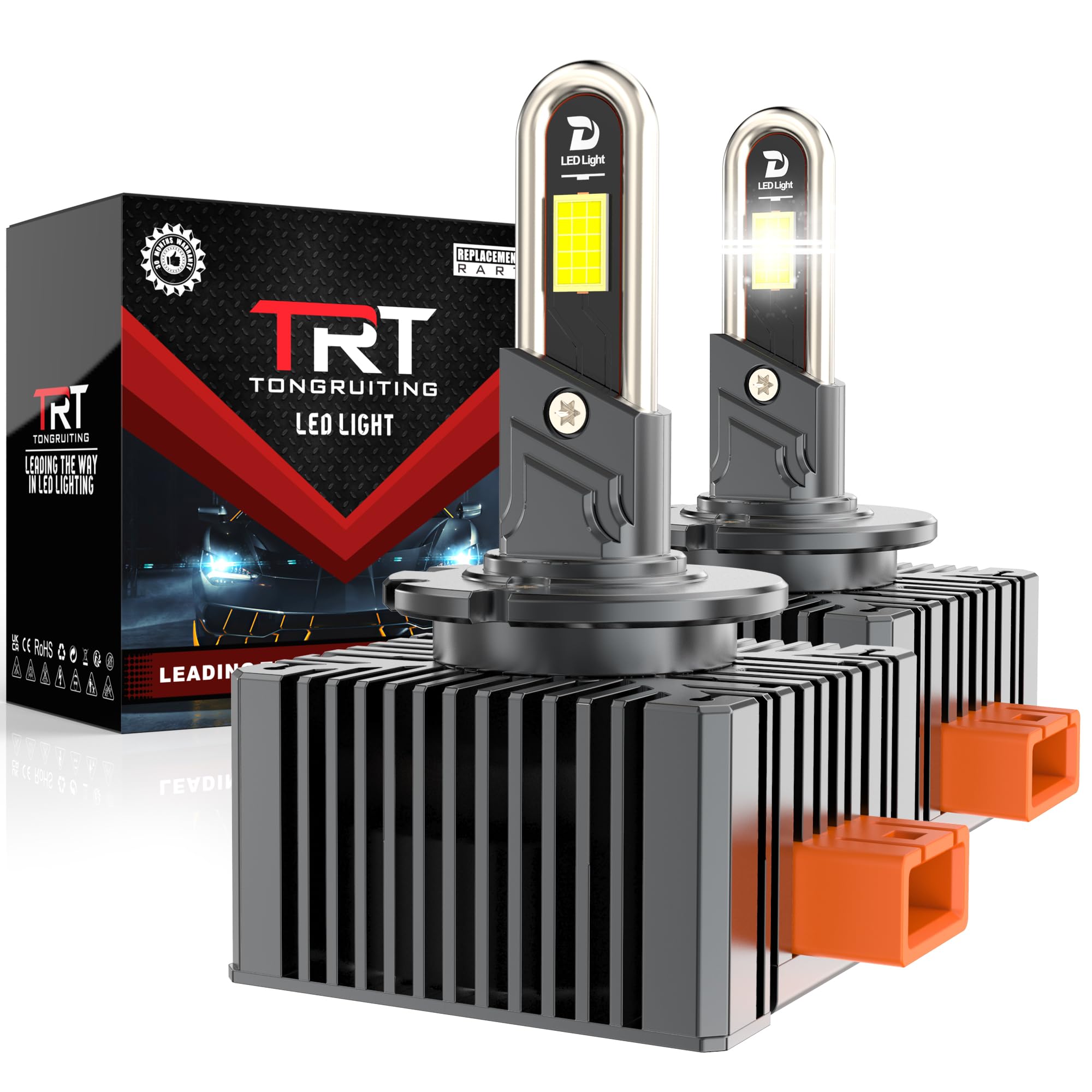 D3S LED Lampadina, per Auto a Prova di Errore Canbus 38000LM 110W Auto D3S Xenon Kit, 6500K Lampadine Per Fari, Sostituisci Lampadine Allo Xeno HID OEM Plug and Play - 2 Lampade