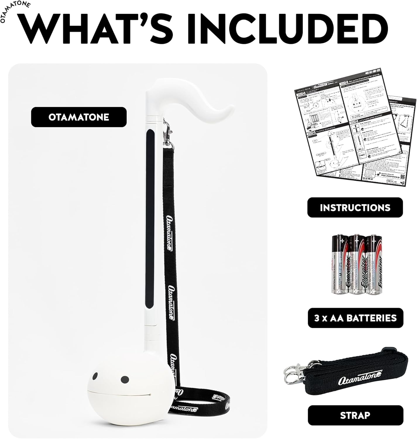 Otamatone Deluxe [English Manual] Electronic Musical Instrument Synthesizer from Japan by Cube/Maywa Denki, White