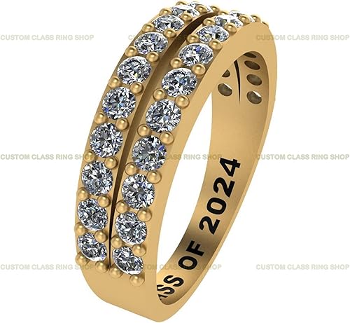 Miniatura 4 de Custom High School and College Class Ring Sterling Silver  10K 14K Gold - GRA Certified MoissanitesLab Grown Diamonds Ring Graduation Gifts for Her