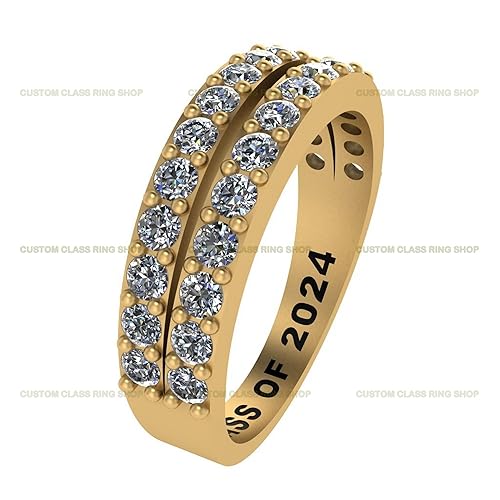Miniatura 10 de Custom High School and College Class Ring Sterling Silver  10K 14K Gold - GRA Certified MoissanitesLab Grown Diamonds Ring Graduation Gifts for Her