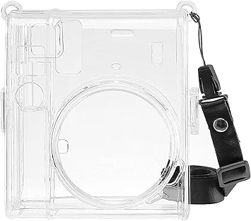 ZIKKON Case for Instant Mini 40, Clear Case Compatible with Fuji Instant Mini 40 /Fuji Mini 40 Instant Camera - Crystal Hard PVC Instant Mini 40 Case with Shoulder Strap Transparent
