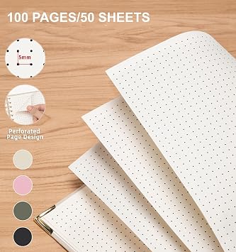A4 Large Dotted Spiral Notebook 8.511 100 Pages 50 Sheets Linen Hardcover | College Ruled Journaling For Work & Note Taking Thick Spiral Journal For Writing Daily Journal For Women & Men- White