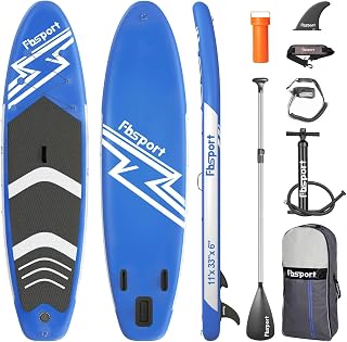 FBSPORT Premium Inflatable Stand Up Paddle Board, Yoga Board with Durable SUP Accessories & Carry Bag | Wide Stance, Surf Control, Non-Slip Deck, Leash, Paddle and Pump for Youth & Adult