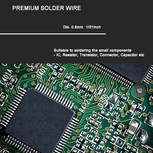 Miniatura 5 de Cable de soldadura sin plomo Resina Core Flux 0.031 in Soldadura eléctrica fina Sn99 Ag0.3 Cu0.7 Flujo 0.032in 0.11lb para soldadura electrónica