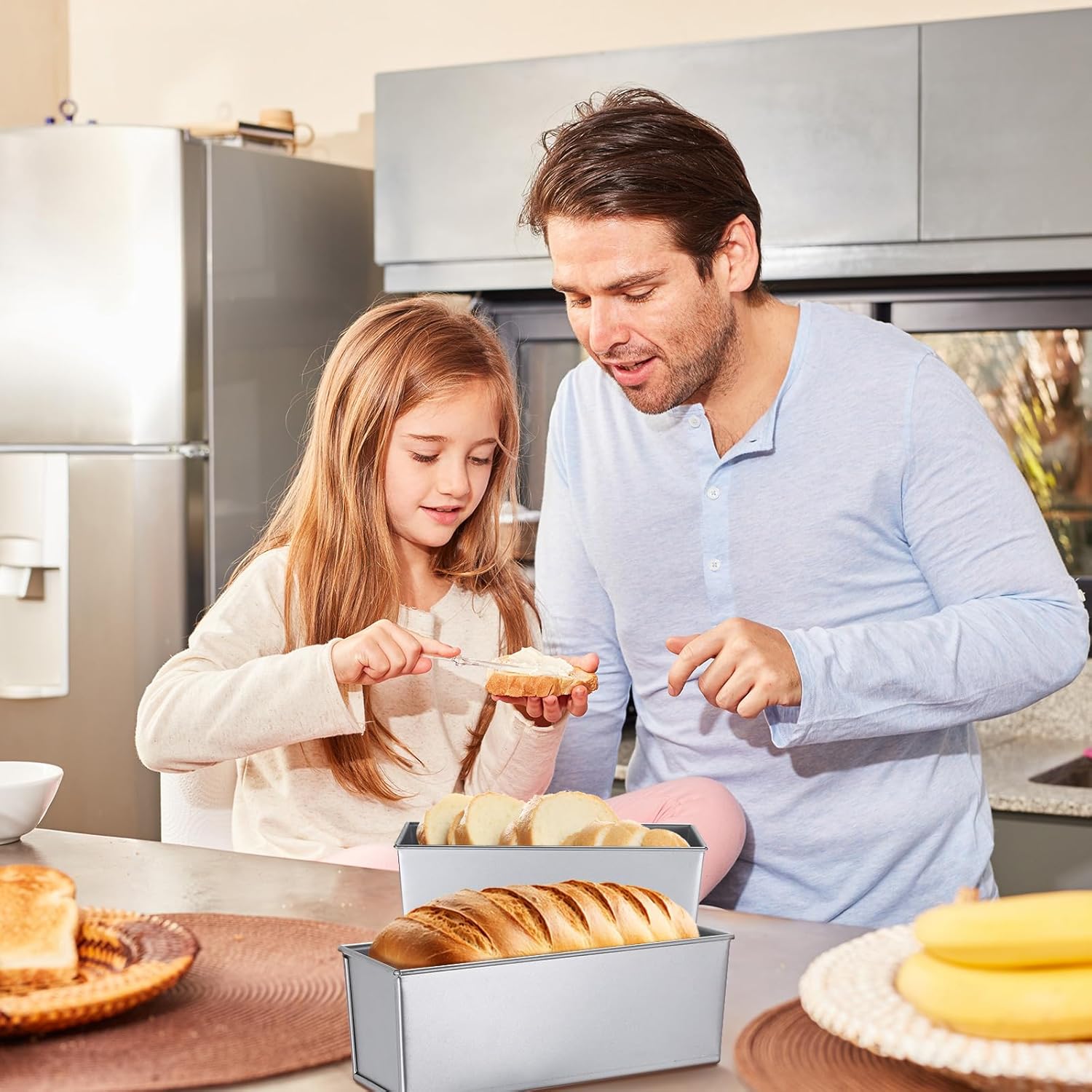 2 Pack 2 lb 13 x 4 Inch Pullman Loaf Pan with Lid Dough Capacity Bread Loaf Pan with Cover, Nonstick and Quick Release Coating for Home Bakeware Bread Toast Oven Baking(Silver) - Image 6