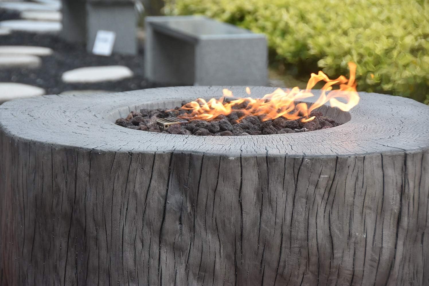 Manchester Concrete Fire Pit 42" x 39" Outdoor Patio Firepit Includes Lava Rocks Modern Fire Pits & Outdoor Fireplaces for Garden, Deck, Indoor & Outdoor Heating