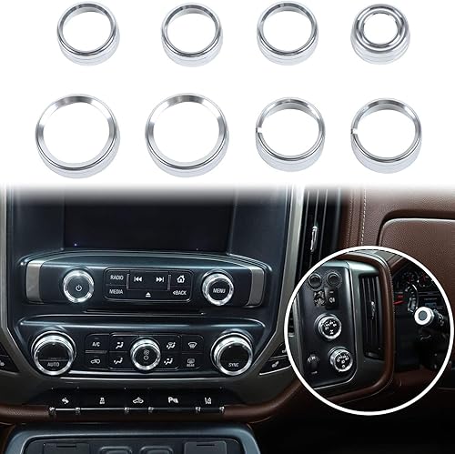 Miniatura 69 de Voodonala Pomos de radio AC para interruptor de aire acondicionado, botón central de consola para interruptor de consola central, moldura para Chevy