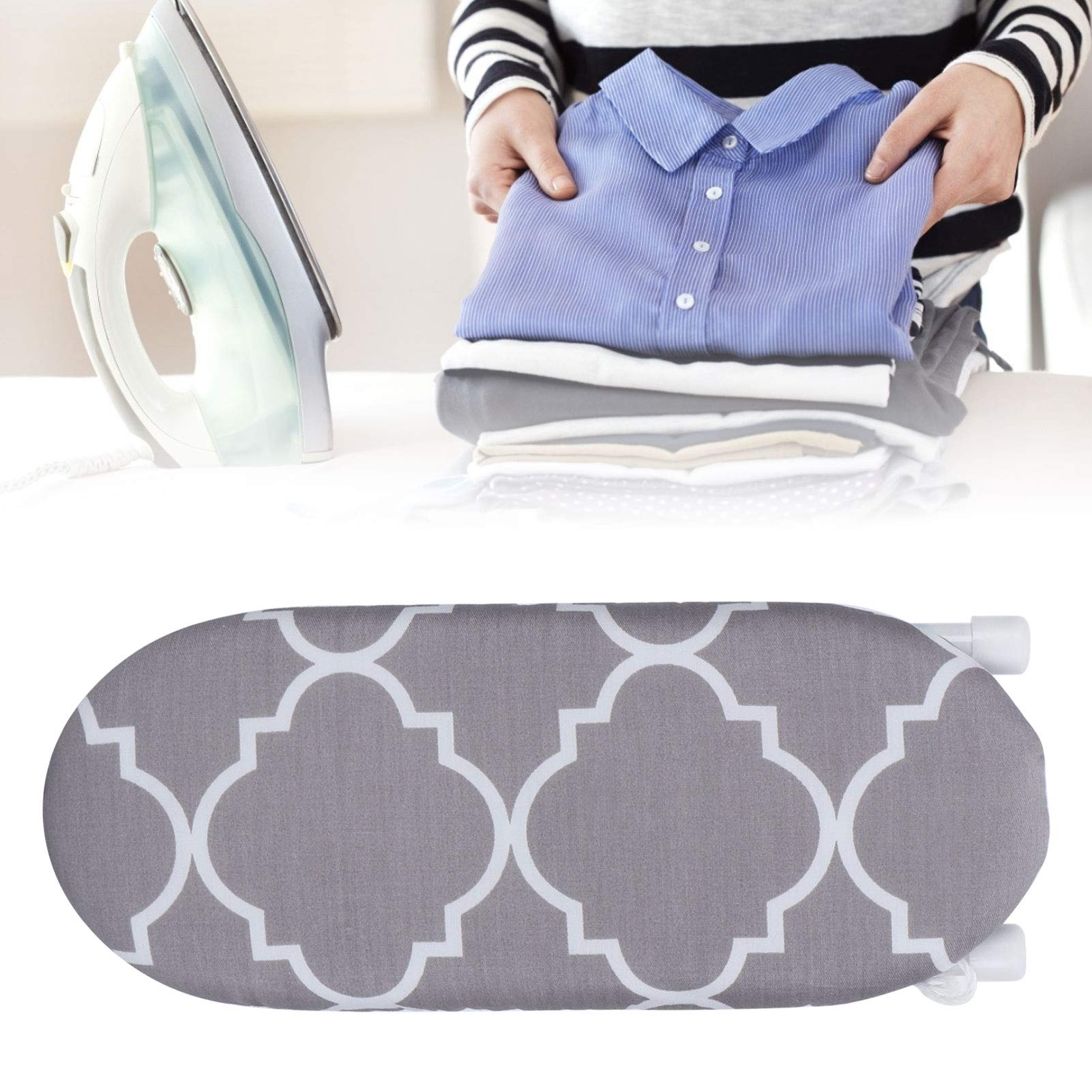 Ironing Board, Tabletop Ironing Board with Folding Legs, Mini Ironing Board Foldable Sleeve Cuffs, Countertop Ironing Board with Cotton Cover(5)