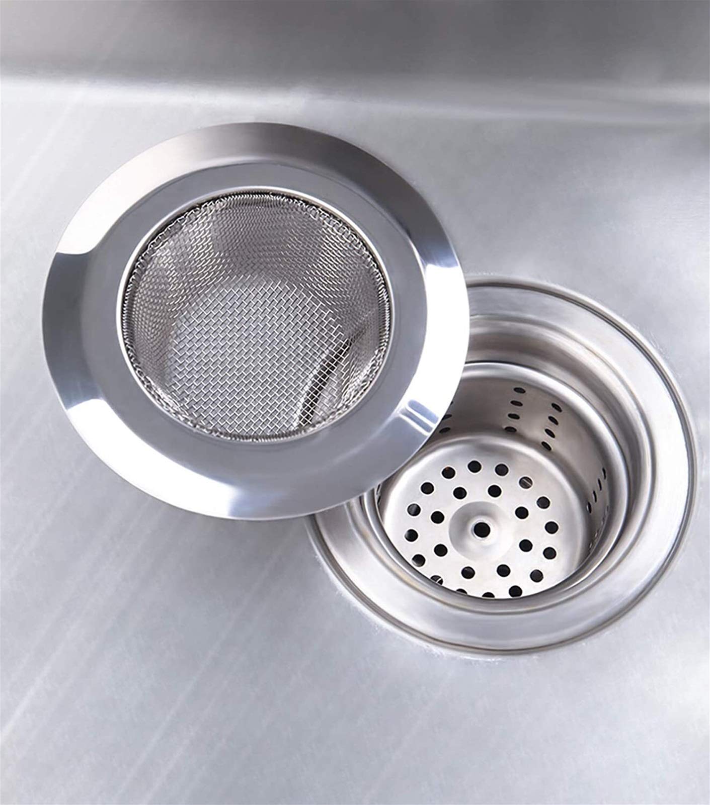 Évier de cuisine filtre anti-bouchage en acier inoxydable