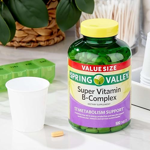 Miniatura 6 de Complejo Super Vitamina B Spring Valley- Tabletas Mezcla de 250 unidades de B6 B12 C tiamina biotina folato ácido pantoténico y riboflavina, juego