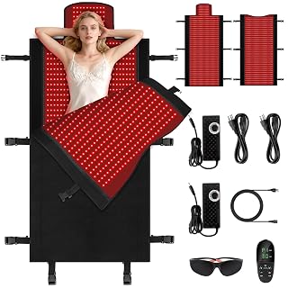 Full Body Red Light Therapy Mat, 2in1 LEDs (660nm& 850nm) Red Light Therapy Blanket, Premium Material, Adjustable Timer & Intensity (2570 LEDs) (2570 LEDs) - Amazon product rated Grade A