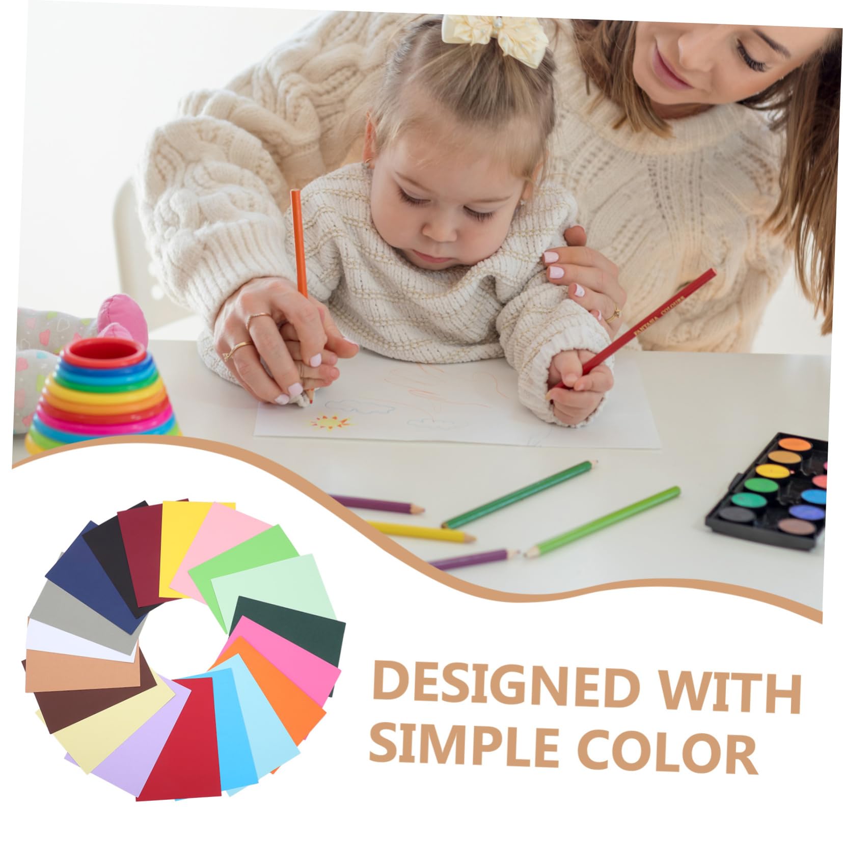 Papier Cartonné Coloré A4 pour Bricolage et Dessin, 100 Feuilles pour Ados