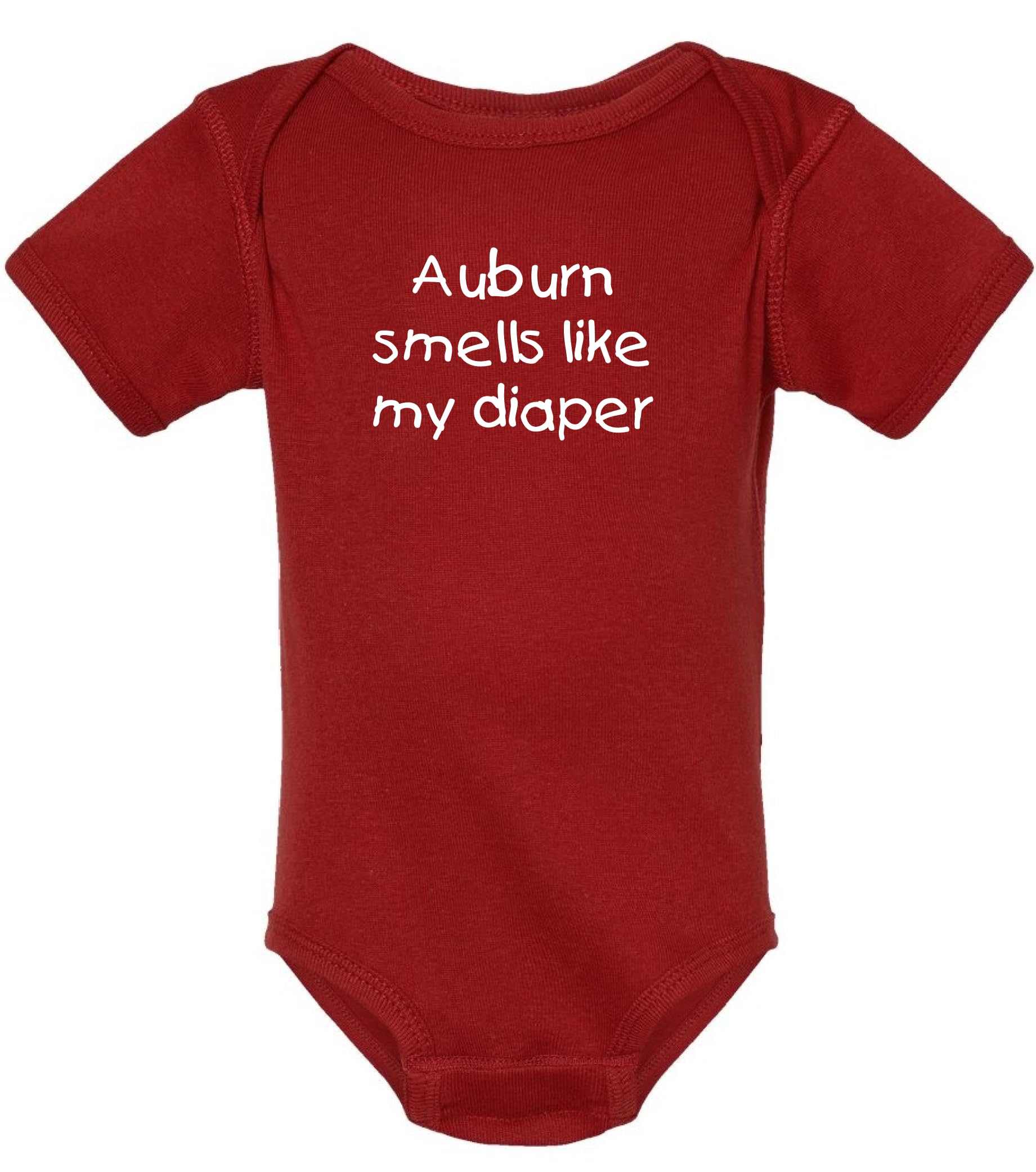 Auburn Smells Like My Diaper Funny Alabama Fan Baby Bodysuit