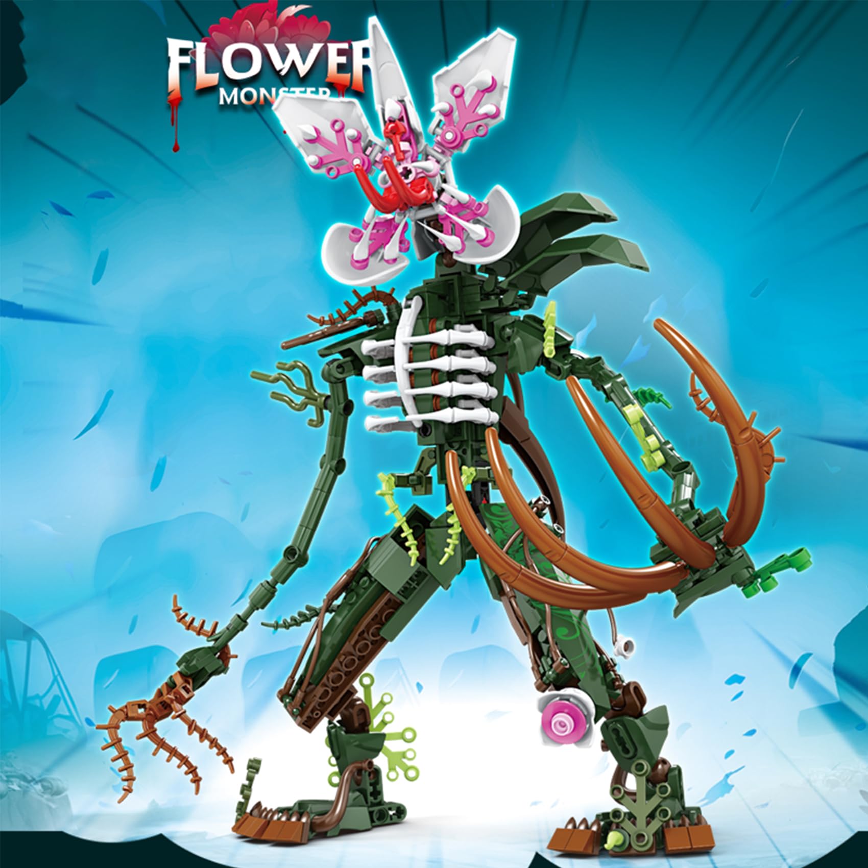 Amazon.co.jp: Oichy ブロック 花のお化け おもちゃ ブロックセット