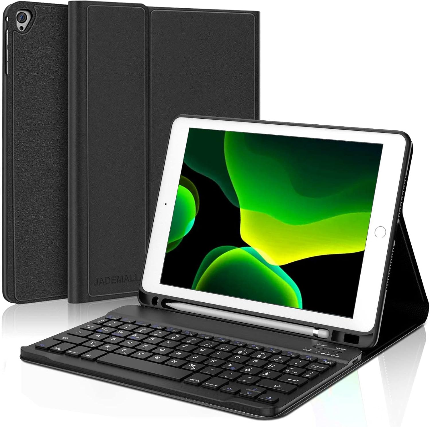 Ipad Hülle Mit Stifthalter 9. Generation JADEMALL iPad 9 Generation Hülle mit Tastatur, Tastatur Hülle für iPad