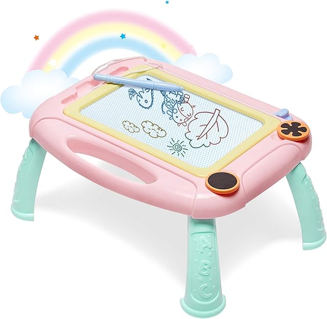 GIFT4KIDS Toddler Toys for 3 Year + Old Girls Gifts,Magnetic Doodle Board Early Educational Kids Toys Age 3+ Baby Girl Birthday Gifts for 3+ Year Old,Baby Learning Toys Gifts 3+ Years (Pink)