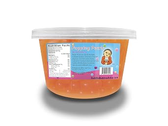 Premium Popping/Bursting Boba Pearls/Boba Bombs/Dessert Topping by Buddha Bubbles Boba (Passion Fruit Popping Pearls)