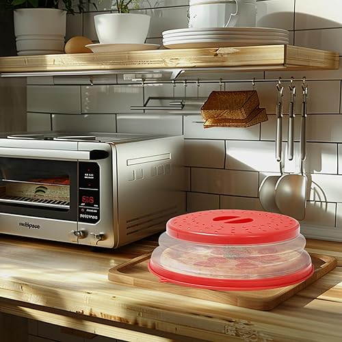 Miniatura 7 de Cubierta plegable para salpicaduras de microondas, tapa de microondas ventilada con agujero de gancho, protector de salpicaduras para plato, colador
